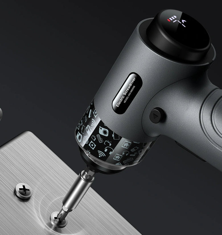 32-in-1 Electric Screwdriver Set with 200rpm Speed, Enhanced 6N.m Electric and 10N.m Manual Torque Illuminating LED Lights Digital Display and One-Button Control Includes USB Cable and Storage Bag