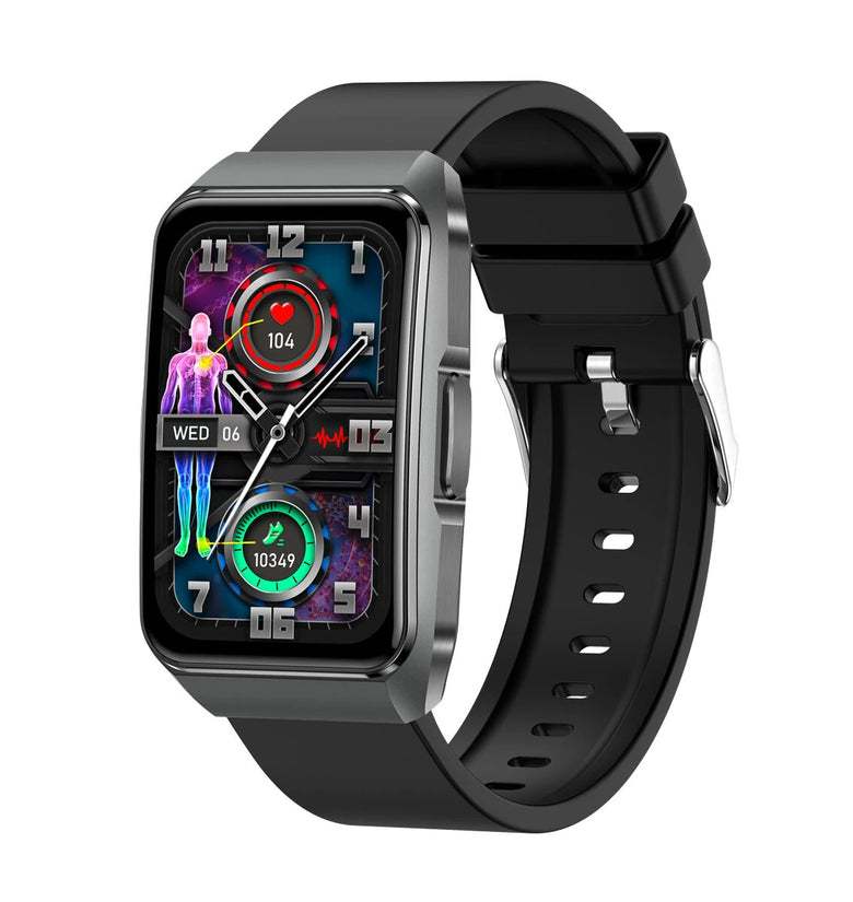 ET650 1.57inch HD Screen ECG HRV Lorenz Analysis Micro-physical Examination Heart Rate Blood Pressure Blood Composition SpO2 Monitor Sleep Monitoring Non-invasive Blood Glucose Measurement SOS Emergency Call Respiratory Training Metto IP68 Smart Watch