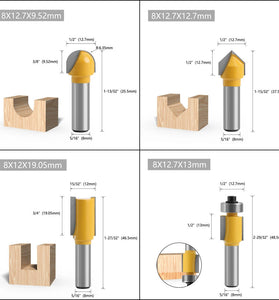 24pcs 8mm Shank Router Bit Set Woodworking Tools with Wooden Storage Case Professional Quality Clean Cuts