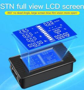 Peacefair PZEM-015 Car Battery Tester Multifunctional DC 120V Voltmeter Ammeter 100A-500A Capacity 0.5M USB Cable Resistance Voltmeter Monitor