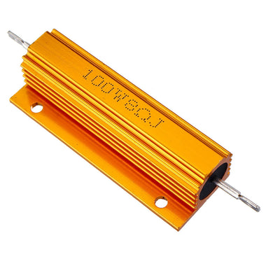 5pcs RX24 100W 8R 8RJ Metal Aluminum Case High Power Resistor Golden Metal Shell Case Heatsink Resistance Resistor