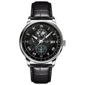 AIYISHI Men Business Luxury Quartz Watch Luminous Single Date Round Dial PU Leather Strap Watches Men's Sport Watch