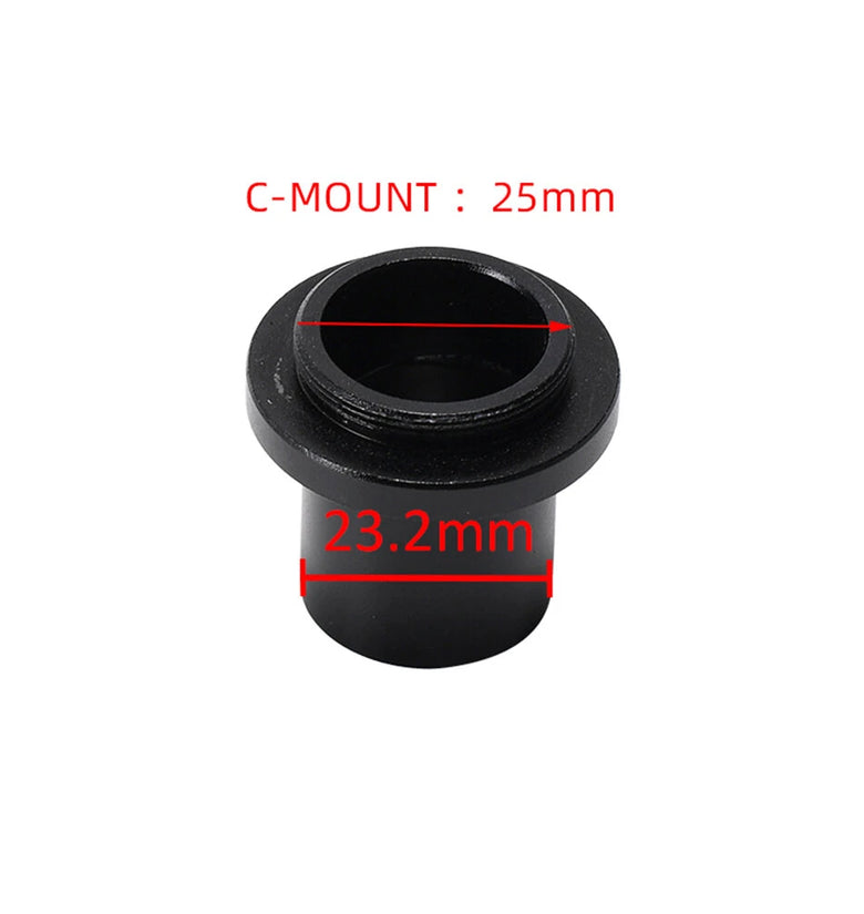 HAYEAR 23.2mm to C Mount Adapter Microscope Eyepiece Camera Connector Industrial Video Biological Stereo Microscope Accessory High Quality Metal