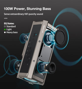 BlitzWolf BW-WA3 100W bluetooth Speaker Portable Speakers Quad Drivers Dual Diaphragm Deep Bass RGB Light TWS 5000mAh Outdoors Wireless Speaker