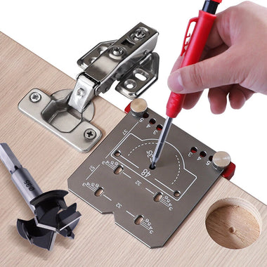35mm Aluminum Alloy Hinge Jig Carpentry Tool for Concealed Hinges Drill Guide Locator Woodworking Cabinet Door Installation