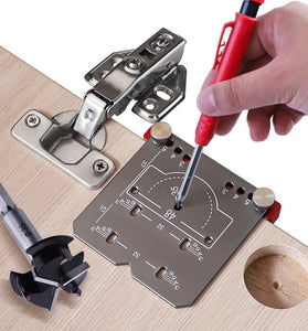 35mm Aluminum Alloy Hinge Jig Carpentry Tool for Concealed Hinges Drill Guide Locator Woodworking Cabinet Door Installation