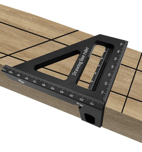Carpenter Square Aluminum Miter Triangle Hole Ruler Woodworking Square Protractor 3D Multi Angle 45 90 Degree Layout Measuring Tool