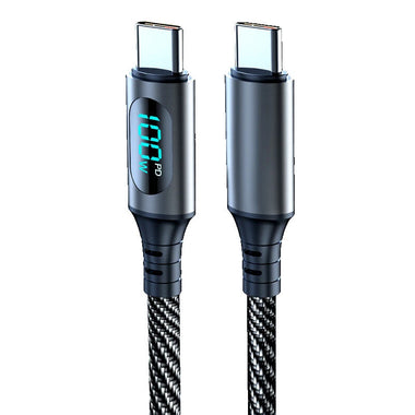 120W 6A Digital Display Type-C/USB to Type-C Fast Charging Data Transmission Cord Line 1M/2M Long For Apple15 For Xiaomi For Huawei For Oppo