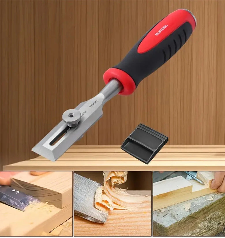 9 Inch Wood Carving Chisel Chrome Vanadium Steel Ergonomic Handle for DIY Woodworking Sharp Cutting Edge Versatile Tool