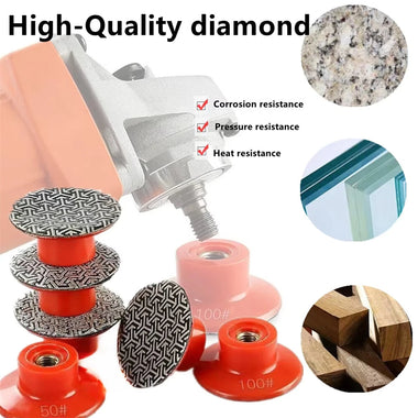 Diamond Electroplated Polishing Pads M14 50mm 50 Grit Dry Sanding Disc for Granite Stone Concrete Marble Tile Wood Glass