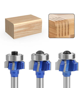 3PCS 6mm 8mm 1/4"Shank Z4 Corner Round Router Bit R1 R2 R3 Trim Edging Woodworking Mill Classical Cutter Bit