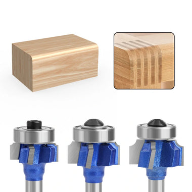 3PCS 6mm 8mm 1/4"Shank Z4 Corner Round Router Bit R1 R2 R3 Trim Edging Woodworking Mill Classical Cutter Bit