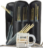 DANIU 24pcs Single Hook Lock Pick Set with 1Pc Transparent Lock Locksmith Practice Training Skill Set