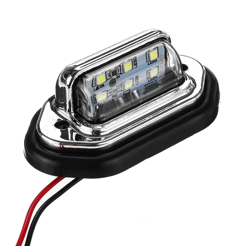 Rear Tail LED License Number Plate Light with Fittings For 10-30V Truck Lorry Van Caravan