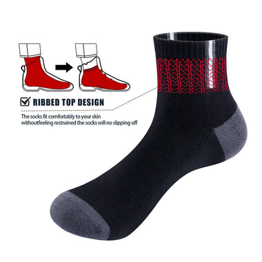 YUEDGE 5pcs Men Casual Sports Cotton Socks, Thickened Sweat-absorbent Breathable Short Socks