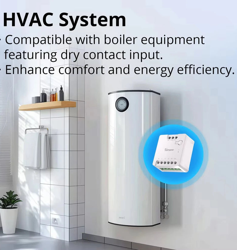 SONOFF MINI-D Dry WiFi Smart Switch with Matter Dry Contact Output AC/DC Input Compatible Alexa & Google Home for Garage Doors Boilers Low Power DC Motors/Solenoid Valves