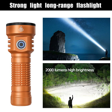 TUBUZHE X40 8-Cores Flashlight 2000LM 3000mAh Type-C Rechargeable Ultra Bright Long Lasting Waterproof EDC Outdoor Work Lamp