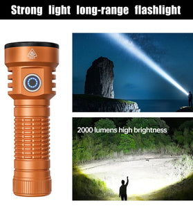 TUBUZHE X40 8-Cores Flashlight 2000LM 3000mAh Type-C Rechargeable Ultra Bright Long Lasting Waterproof EDC Outdoor Work Lamp