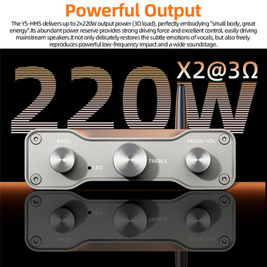 YS Audio YS-HM5 Bluetooth Digital Amplifier 2x220W 2.0 Channel TPA3251 SNR 98dB 20Hz-20KHz Bluetooth/USB/AUX 2-8 DC24-36V Hi-Fi Amp
