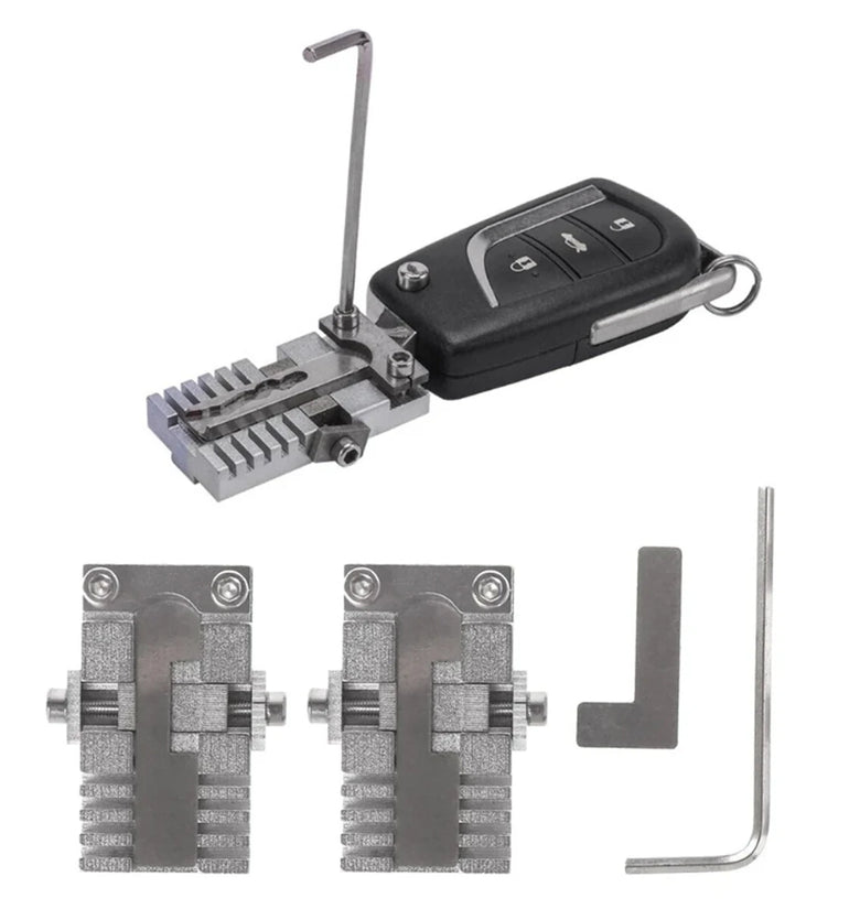 Stainless Steel Universal Key Machine Fixture Clamp Set Precision Key Cutting and Duplicating Tool Ideal for Car Keys and Household Keys Durable and Versatile Locksmith Tool