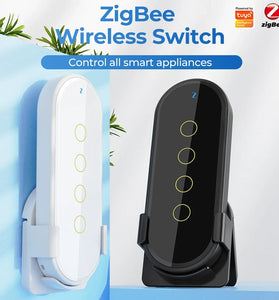 Tuya Zigbee3.0 Wireless Smart Home Scene Switch 4 Gang 12 Scene Touch Light Switch Remote Control Smart Life App