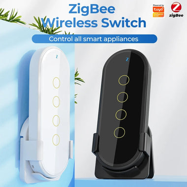 Tuya Zigbee3.0 Wireless Smart Home Scene Switch 4 Gang 12 Scene Touch Light Switch Remote Control Smart Life App