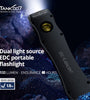 TANK007 Slim Dual Color Strong Light LED Flashlight Rechargeable Rechargeable Mini Portable Pocket Flashlight WF02