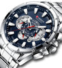 CURREN Men Watch Chronograph Quartz Wristwatch Waterproof Stainless Steel Sports Watches for Men Analog Calendar Wrist Watch