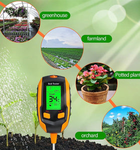 4in1/5in1/6in1 Digital Soil Tester LCD Backlight PH Moisture Temperature Sunlight Intensity Top Gardening Tool