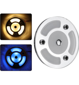 100mm Dimmable LED Reading Light Touch Dimmer Switch Blue+Warm White Day Night Car Roof Lamp for Caravan 10-30V