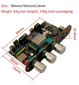 Wuzhi ZK-1001U Audio Bluetooth Amplifier Board Mono 100W TPA3116D2 with Treble Bass Control BT 5.3 Versatile Audio Input