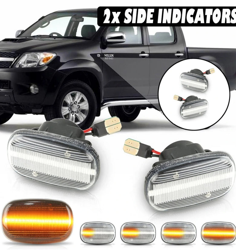 Dynamic LED Side Marker Light Repeater Indicator Lamp Turn Signal Pair For Toyota