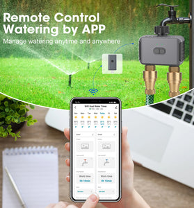 SGW08MZ Tuya Zigbe 2 Zones Smart Irrigation Timer Digital Programming Watering Schedules Sprinkler Drip Irrigation System Voice Control with Alexa Google Assistant