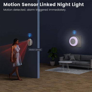 BJQ001 Tuya WiFi Diamond Sound and Light Alarm with 4 Light Modes Smart Life APP Voice Control Wire-free CO VOC PIR Motion Sensor Security