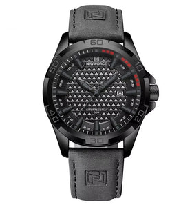 NAVIFORCE Men Casual Sport Watch Calendar Quartz Wrist Watch Waterproof Shock Resistant Men Watches Leather Strap