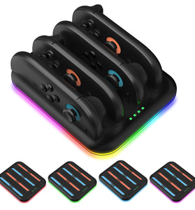 JYS JYS-NS2303 Switch2 Joy-Con 4 in 1 Charging Dock Type-C Fast Charging LED Indicators RGB Lighting Left and Right Handle Charger Stand Gaming Accessories