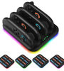 JYS JYS-NS2303 Switch2 Joy-Con 4 in 1 Charging Dock Type-C Fast Charging LED Indicators RGB Lighting Left and Right Handle Charger Stand Gaming Accessories