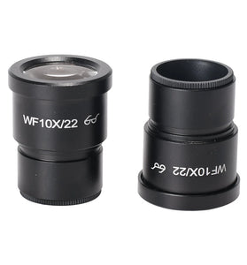 2Pcs HAYEAR Microscope Lens 10X Magnification 20/22mm Field View Laboratory Stereo Microscope Lens 30mm Interface High Eye Point Wide Angle Eyepiece Microscope Fittings
