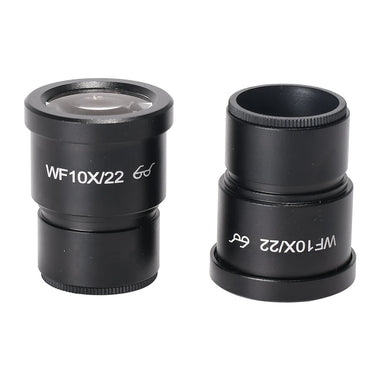 2Pcs HAYEAR Microscope Lens 10X Magnification 20/22mm Field View Laboratory Stereo Microscope Lens 30mm Interface High Eye Point Wide Angle Eyepiece Microscope Fittings