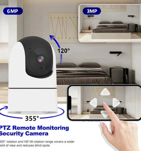 Tuya 6MP WiFi IP Camera Indoor Wireless Security Auto Tracking Baby Monitor Smart Home CCTV 2.4G/5G Night Vision Two-Way Audio