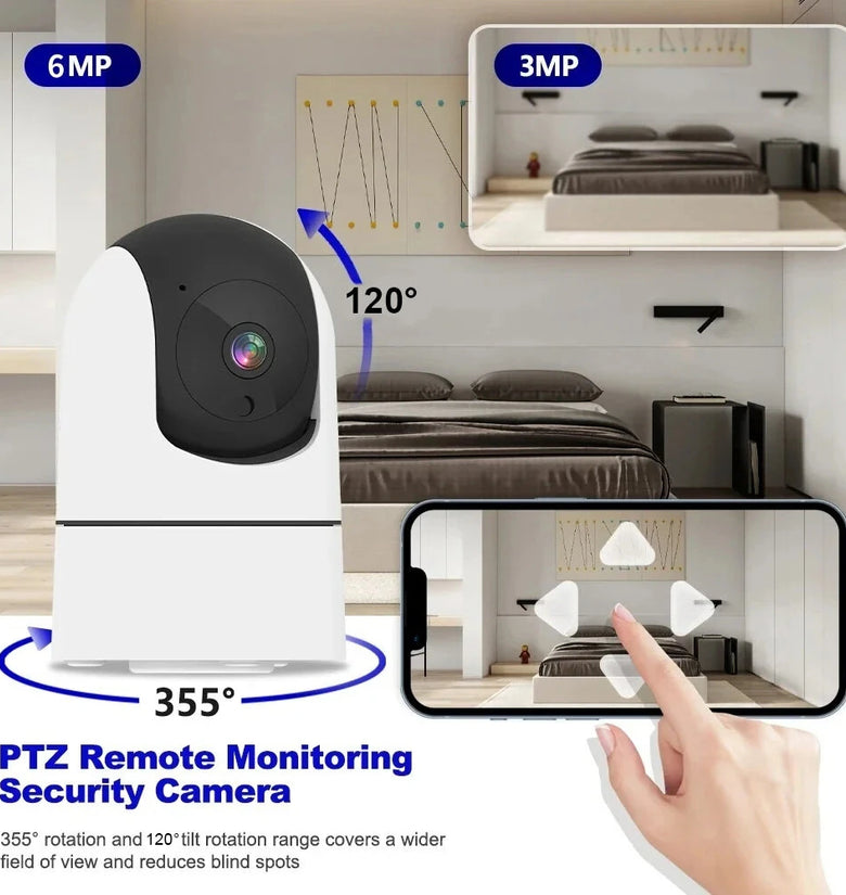 Tuya 6MP WiFi IP Camera Indoor Wireless Security Auto Tracking Baby Monitor Smart Home CCTV 2.4G/5G Night Vision Two-Way Audio