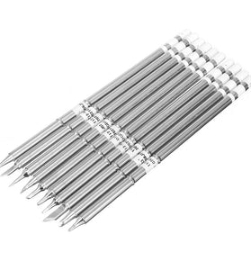 10PCS T12  Lead-free Alloy Stainless Steel Color Soldering Iron Tips Set