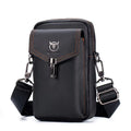BULLCAPTAIN Genuine Leather Men's Waist Bags Crossbody Bages Multifunctional 7-inch Mobile Phone Practical Bag for Male Casual Shoulder Messenger Bages