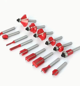 12/15pcs 1/4" Shank Router Bit Set Milling Cutter For Wood Trimming Slotting Engraving Carbide Woodworking DIY Tools