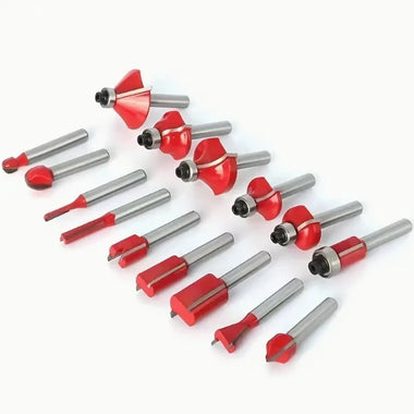 12/15pcs 1/4" Shank Router Bit Set Milling Cutter For Wood Trimming Slotting Engraving Carbide Woodworking DIY Tools