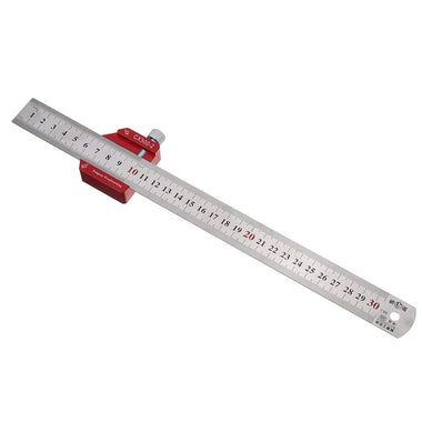 Drillpro CX300-2 Adjustable 45/90 Degree Metric and Inch Line Scribe Ruler Positioning Measuring Ruler 300mm Marking Ruler Woodworking Tool