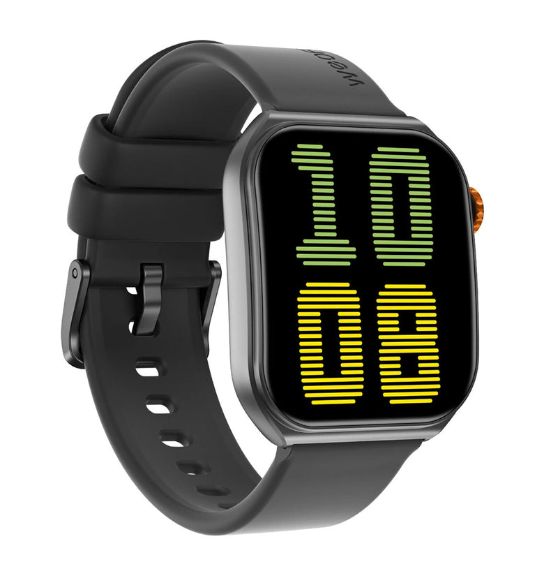 Weofly Edge 2 1.85inch AMOLED Curved Dislay 60Hz Refresh Rate Smooth 3ATM Waterproof Voice Assistant bluetooth Call Heart Rate Blood Oxygen Monitor Sleep Monitoring Breathing Exercise Stress Tracker Female Health Multi-sport Modes Smart Watch