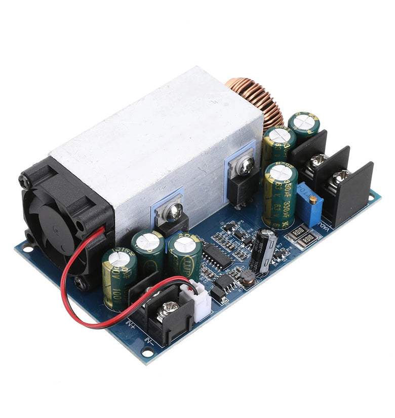 DC-DC 600W 25A Step Down Power Supply Fan Adjustable Buck Voltage Converter Module 12-75V to 2.5-50V for Arduino Board
