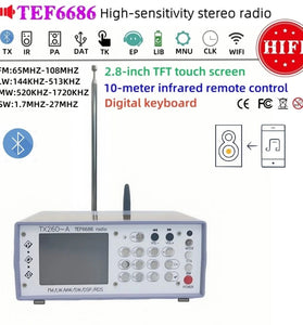 RX260-A TEF6686 Digital Radio FM AM SW Receiver Bluetooth Connectivity High Sensitivity Wide Frequency Range Long Battery Life Portable Speaker