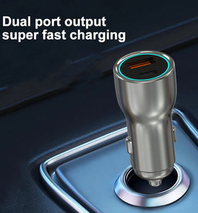 60W Fast Charging Car Charger PD & QC Dual Port Fast Type C Charging Power Delivery Adapter for iPhone 14 13 12 11Pro Max